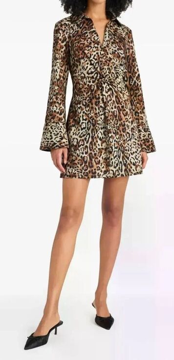 Cinq à Sept Dresses & Skirts - Cinq a Sept Mckenna Leopard Print Mini Dress in Brown NWT Size 2